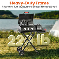 3-Burner Portable Grill with Foldable Legs, 30,000BTU Gas Grill , 415 SQ.IN Detachable Propane Grills, Non-Stick Porcelain Grate, Outdoor Bbq Grill for Camping, Tailgating, Backyard Cooking