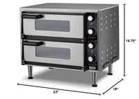 Pizza Oven with Independent Double-Deck & 14" Pizza Deck